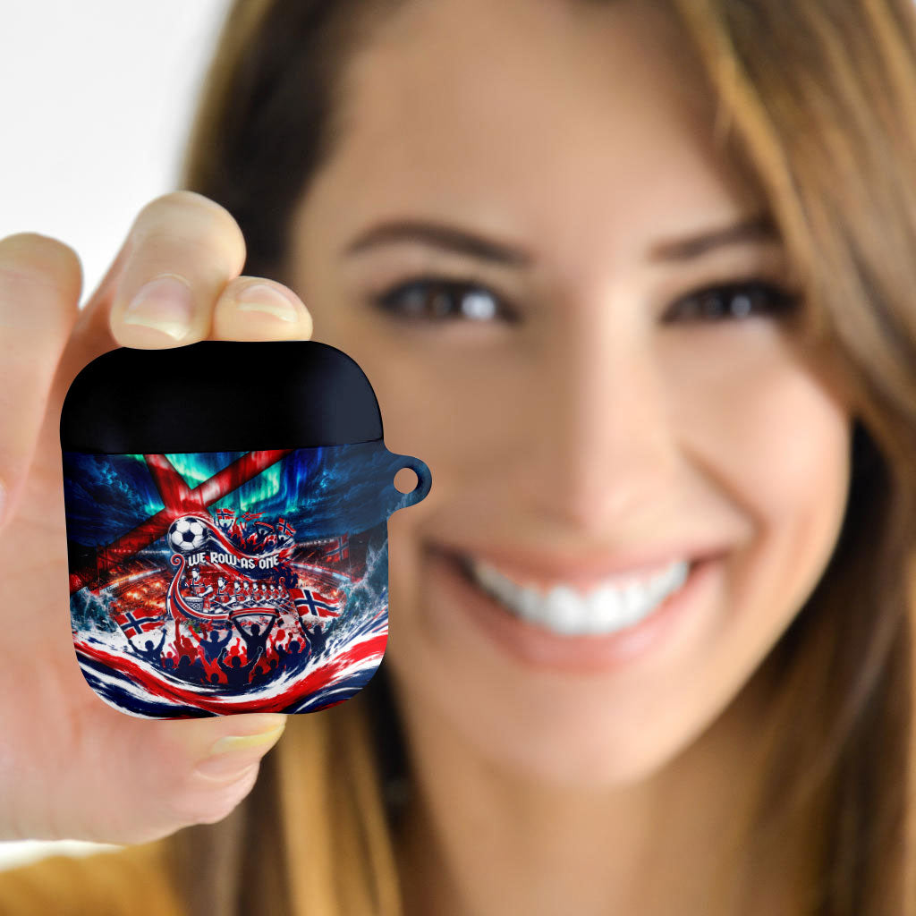 Norway Football Viking Row AirPods Case Viking Shield Aurora Borealis Dynamic Art