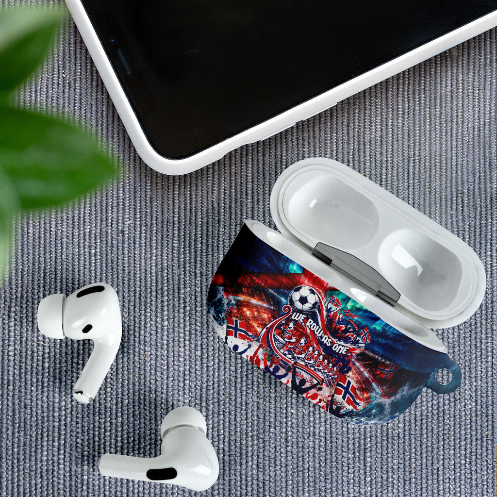 Norway Football Viking Row AirPods Case Viking Shield Aurora Borealis Dynamic Art