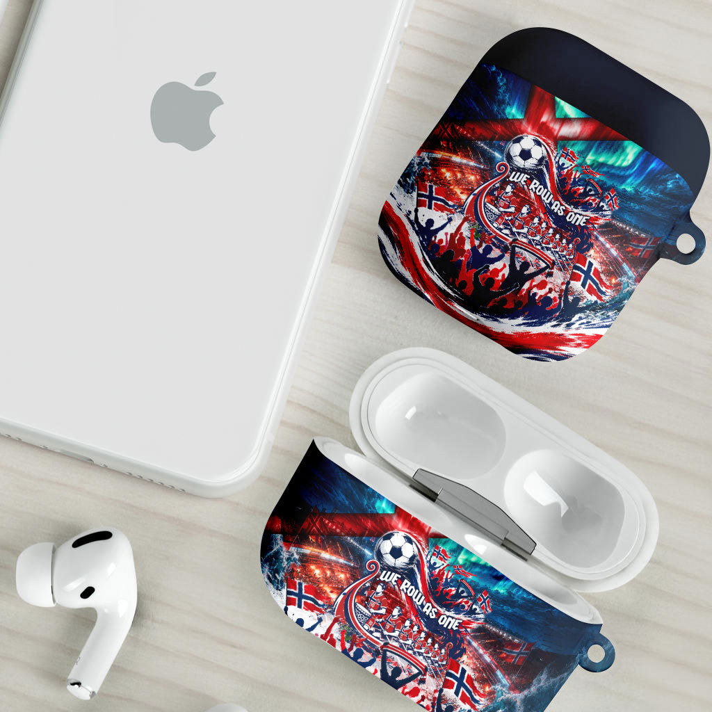 Norway Football Viking Row AirPods Case Viking Shield Aurora Borealis Dynamic Art