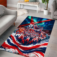 Norway Football Viking Row Area Rug Viking Shield Aurora Borealis Dynamic Art