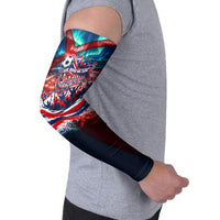 Norway Football Viking Row Arm Sleeves Viking Shield Aurora Borealis Dynamic Art