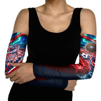 Norway Football Viking Row Arm Sleeves Viking Shield Aurora Borealis Dynamic Art