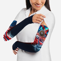 Norway Football Viking Row Arm Sleeves Viking Shield Aurora Borealis Dynamic Art