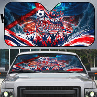 Norway Football Viking Row Auto Sun Shade Viking Shield Aurora Borealis Dynamic Art