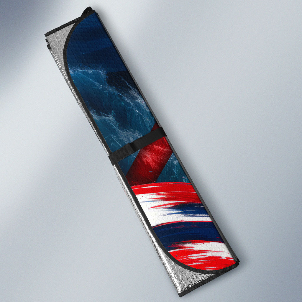 Norway Football Viking Row Auto Sun Shade Viking Shield Aurora Borealis Dynamic Art