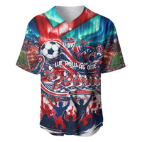 Norway Football Viking Row Baseball Jersey Viking Shield Aurora Borealis Dynamic Art