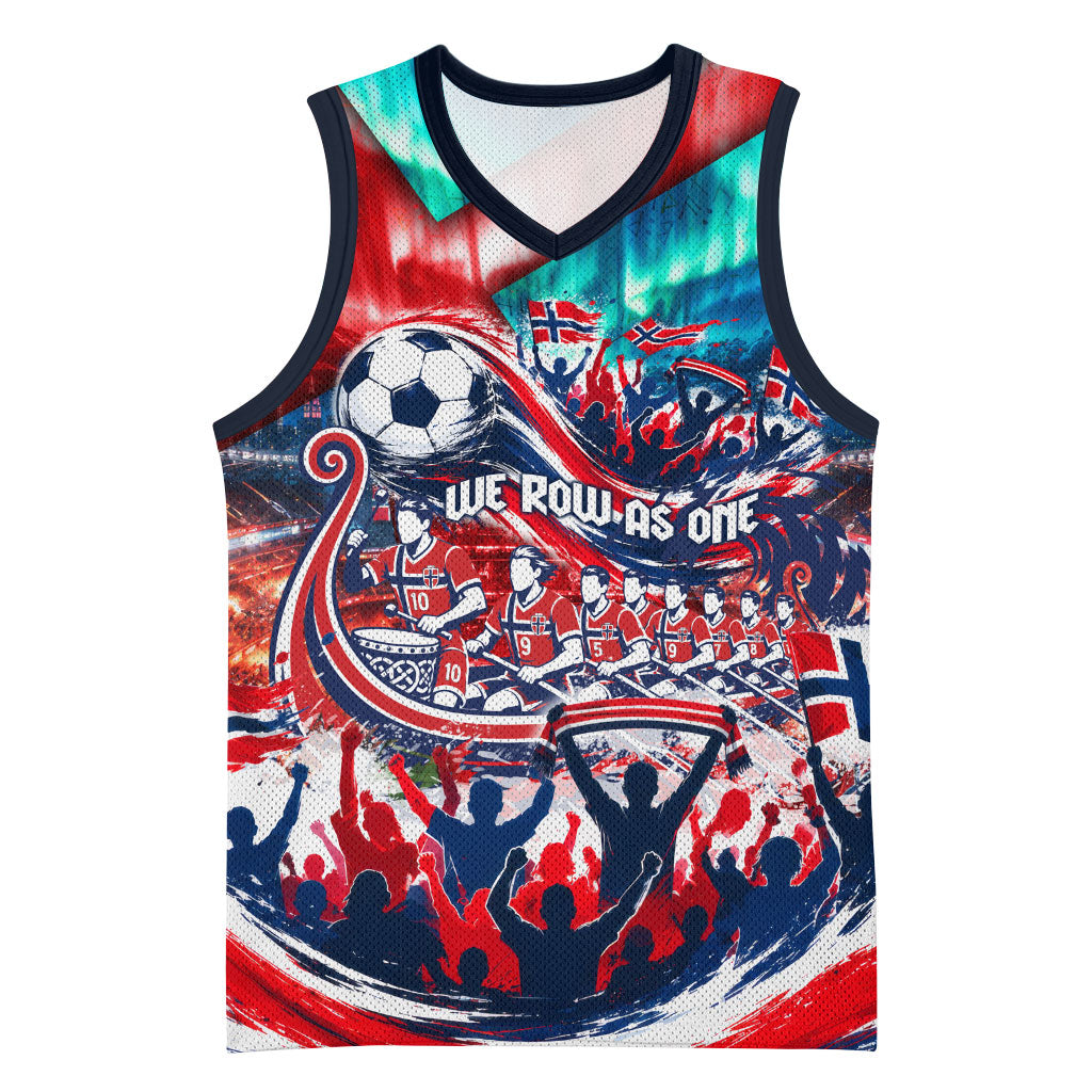 Norway Football Viking Row Basketball Jersey Viking Shield Aurora Borealis Dynamic Art