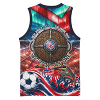 Norway Football Viking Row Basketball Jersey Viking Shield Aurora Borealis Dynamic Art