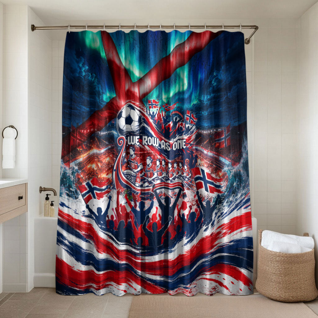 Norway Football Viking Row Bathroom Set Viking Shield Aurora Borealis Dynamic Art