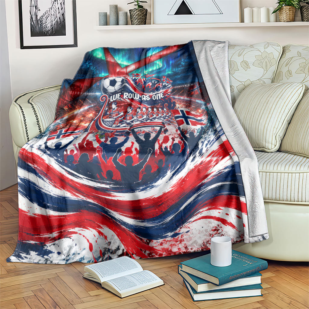 Norway Football Viking Row Blanket Viking Shield Aurora Borealis Dynamic Art