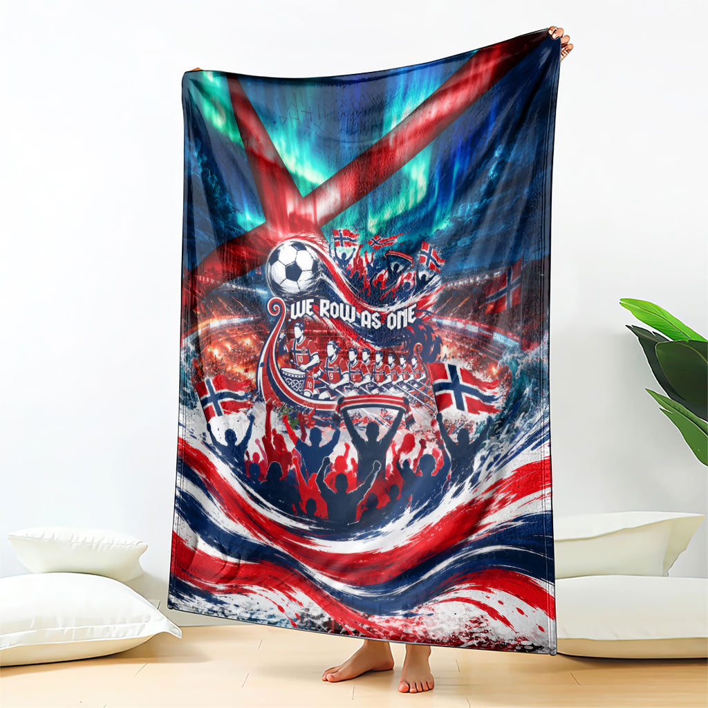 Norway Football Viking Row Blanket Viking Shield Aurora Borealis Dynamic Art