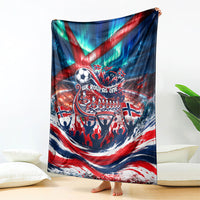 Norway Football Viking Row Blanket Viking Shield Aurora Borealis Dynamic Art