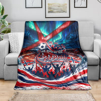 Norway Football Viking Row Blanket Viking Shield Aurora Borealis Dynamic Art