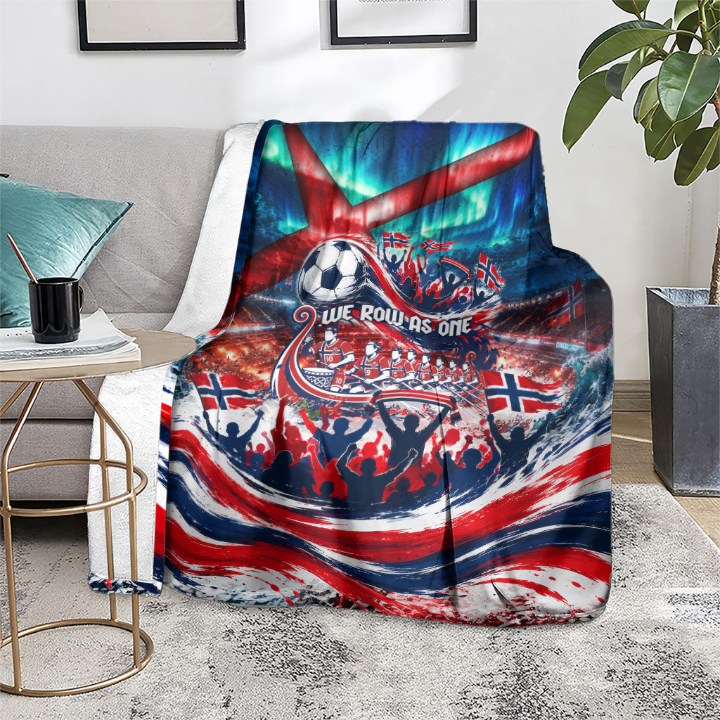 Norway Football Viking Row Blanket Viking Shield Aurora Borealis Dynamic Art