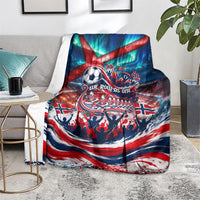 Norway Football Viking Row Blanket Viking Shield Aurora Borealis Dynamic Art