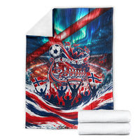 Norway Football Viking Row Blanket Viking Shield Aurora Borealis Dynamic Art
