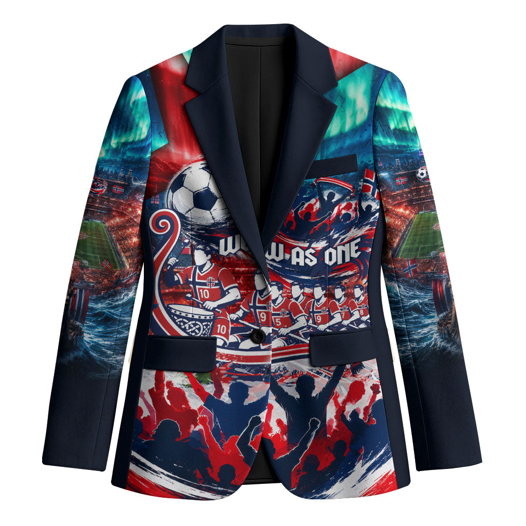Norway Football Viking Row Blazer Viking Shield Aurora Borealis Dynamic Art