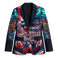 Norway Football Viking Row Blazer Viking Shield Aurora Borealis Dynamic Art