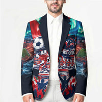 Norway Football Viking Row Blazer Viking Shield Aurora Borealis Dynamic Art