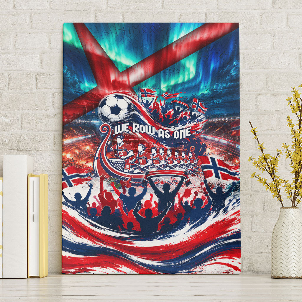 Norway Football Viking Row Canvas Wall Art Viking Shield Aurora Borealis Dynamic Art
