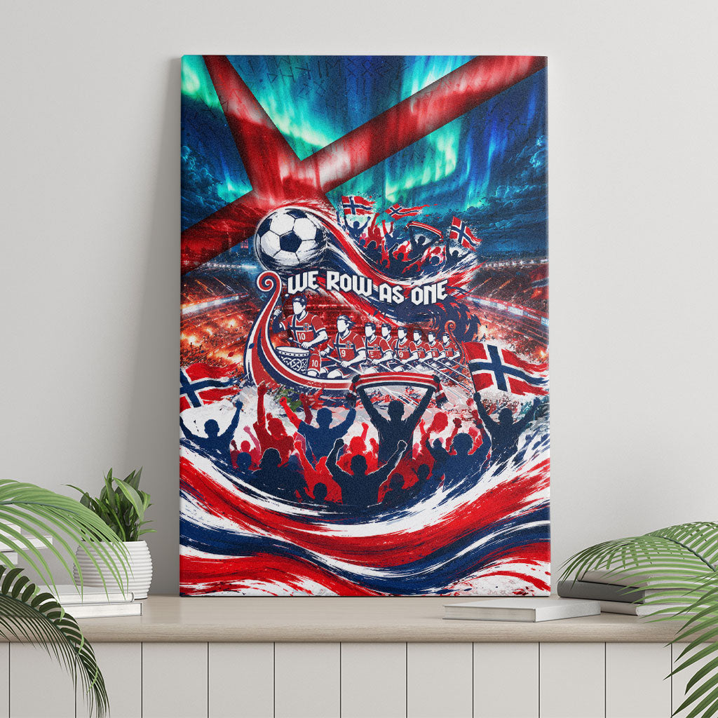 Norway Football Viking Row Canvas Wall Art Viking Shield Aurora Borealis Dynamic Art