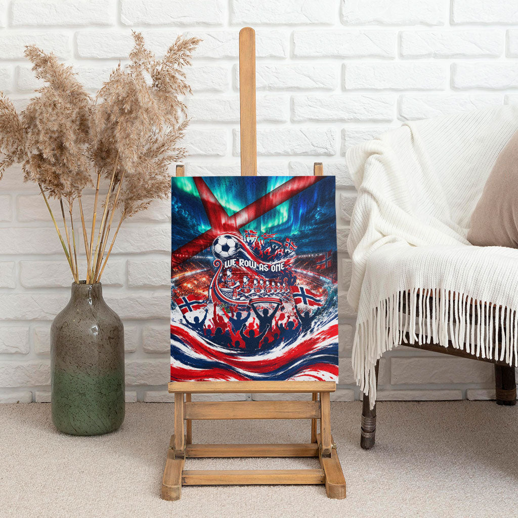 Norway Football Viking Row Canvas Wall Art Viking Shield Aurora Borealis Dynamic Art