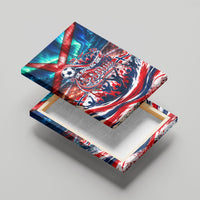 Norway Football Viking Row Canvas Wall Art Viking Shield Aurora Borealis Dynamic Art