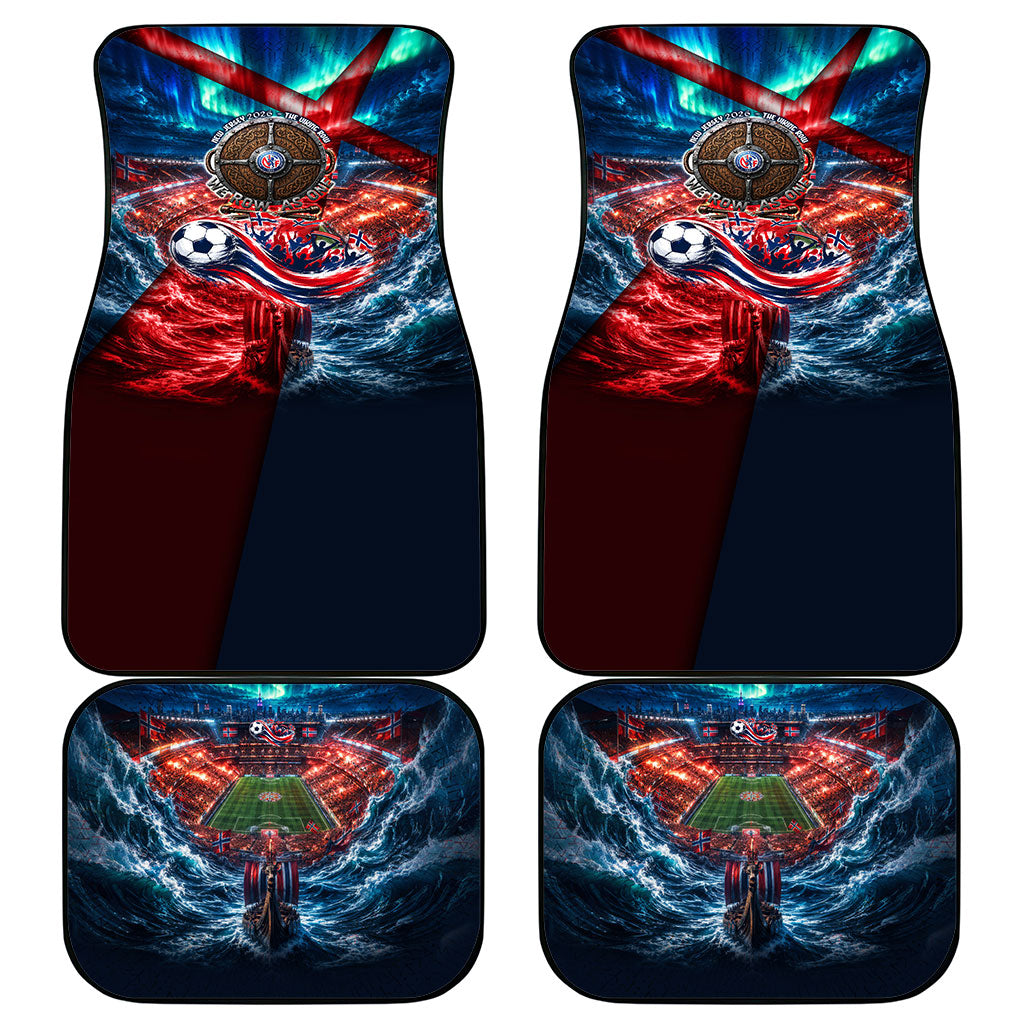 Norway Football Viking Row Car Mats Viking Shield Aurora Borealis Dynamic Art