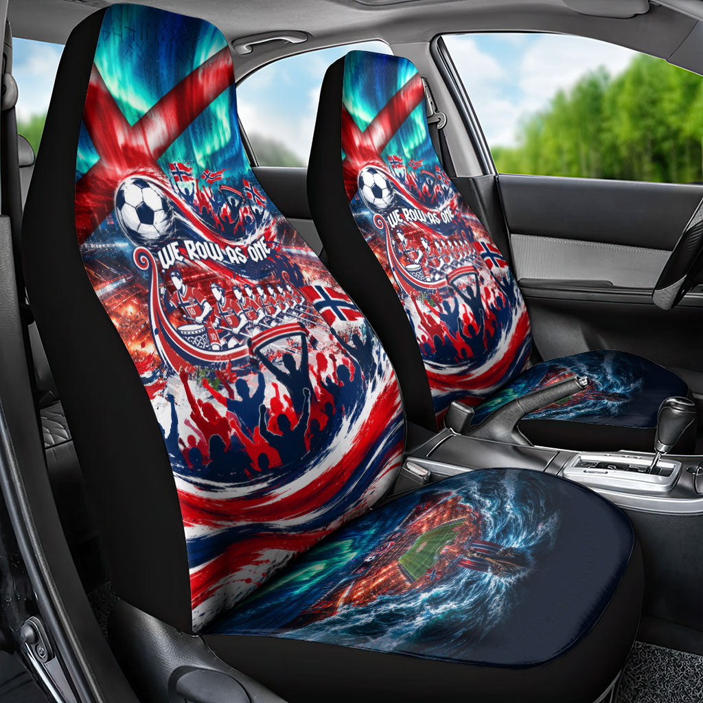 Norway Football Viking Row Car Seat Cover Viking Shield Aurora Borealis Dynamic Art