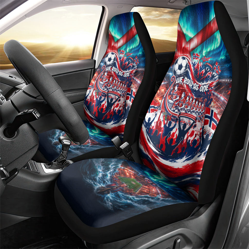 Norway Football Viking Row Car Seat Cover Viking Shield Aurora Borealis Dynamic Art