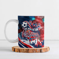 Norway Football Viking Row Ceramic Mug Viking Shield Aurora Borealis Dynamic Art