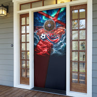 Norway Football Viking Row Door Cover Viking Shield Aurora Borealis Dynamic Art