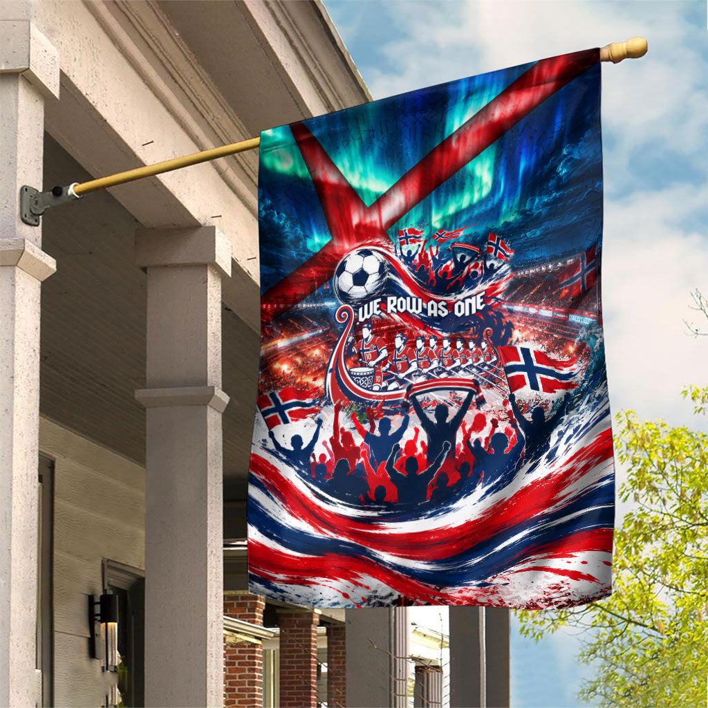 Norway Football Viking Row Garden Flag Viking Shield Aurora Borealis Dynamic Art