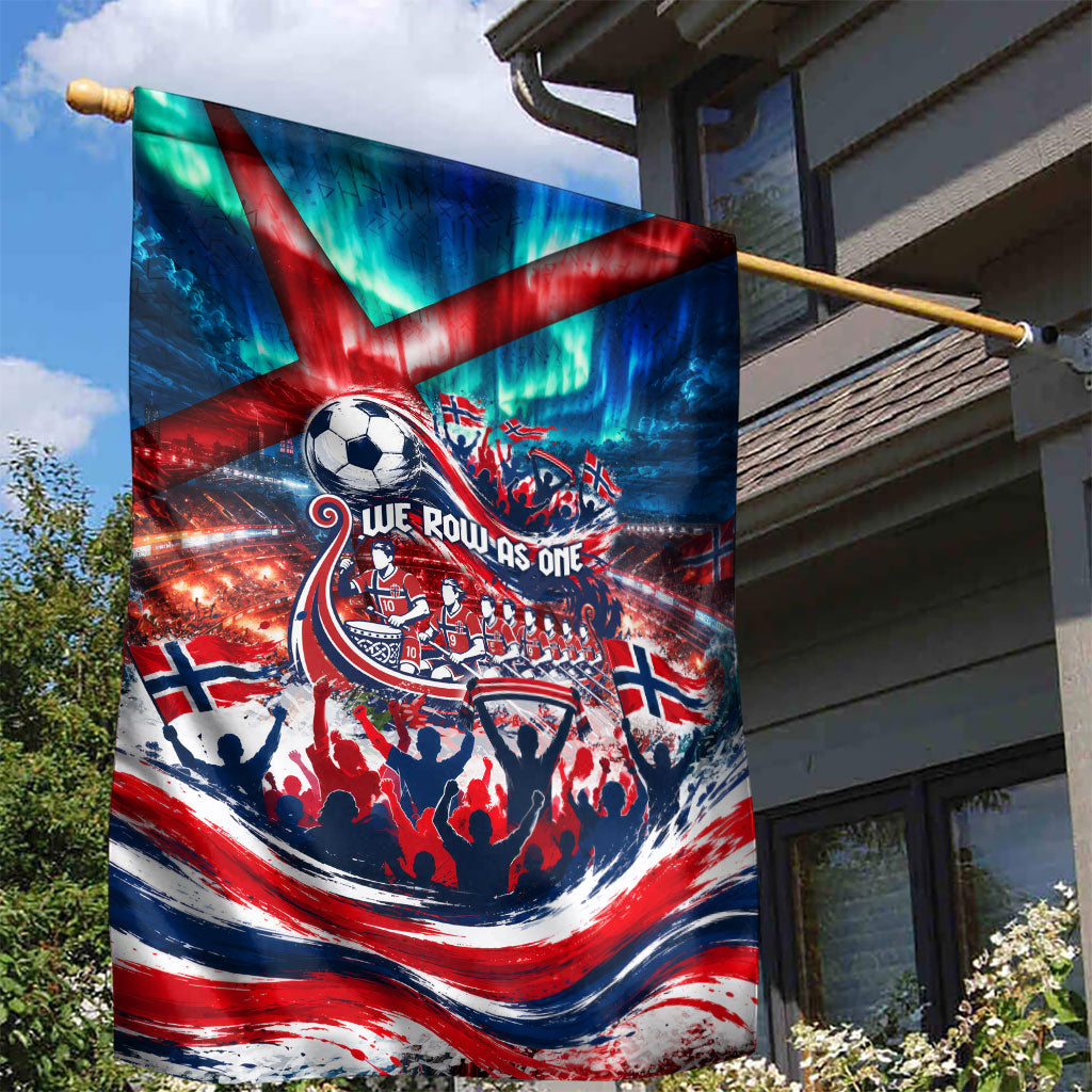 Norway Football Viking Row Garden Flag Viking Shield Aurora Borealis Dynamic Art