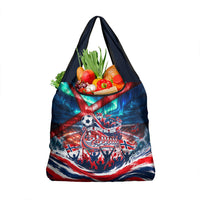 Norway Football Viking Row Grocery Bag Viking Shield Aurora Borealis Dynamic Art
