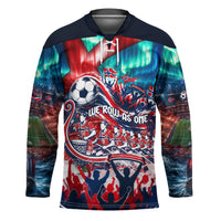 Norway Football Viking Row Hockey Jersey Viking Shield Aurora Borealis Dynamic Art