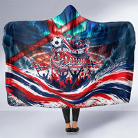 Norway Football Viking Row Hooded Blanket Viking Shield Aurora Borealis Dynamic Art