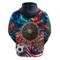 Norway Football Viking Row Hoodie Viking Shield Aurora Borealis Dynamic Art