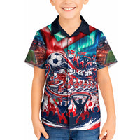 Norway Football Viking Row Kid Hawaiian Shirt Viking Shield Aurora Borealis Dynamic Art