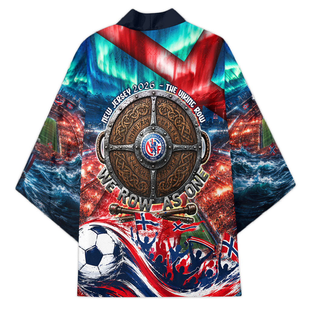 Norway Football Viking Row Kimono Viking Shield Aurora Borealis Dynamic Art