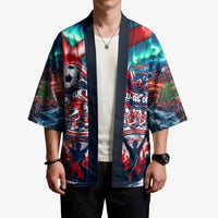 Norway Football Viking Row Kimono Viking Shield Aurora Borealis Dynamic Art