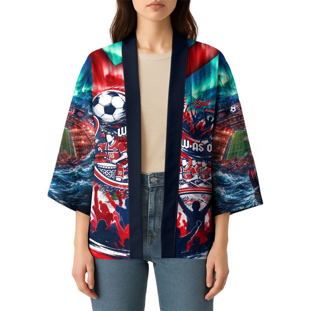 Norway Football Viking Row Kimono Viking Shield Aurora Borealis Dynamic Art