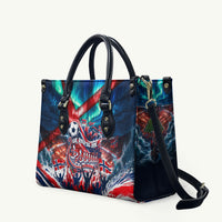 Norway Football Viking Row Leather Bag Viking Shield Aurora Borealis Dynamic Art