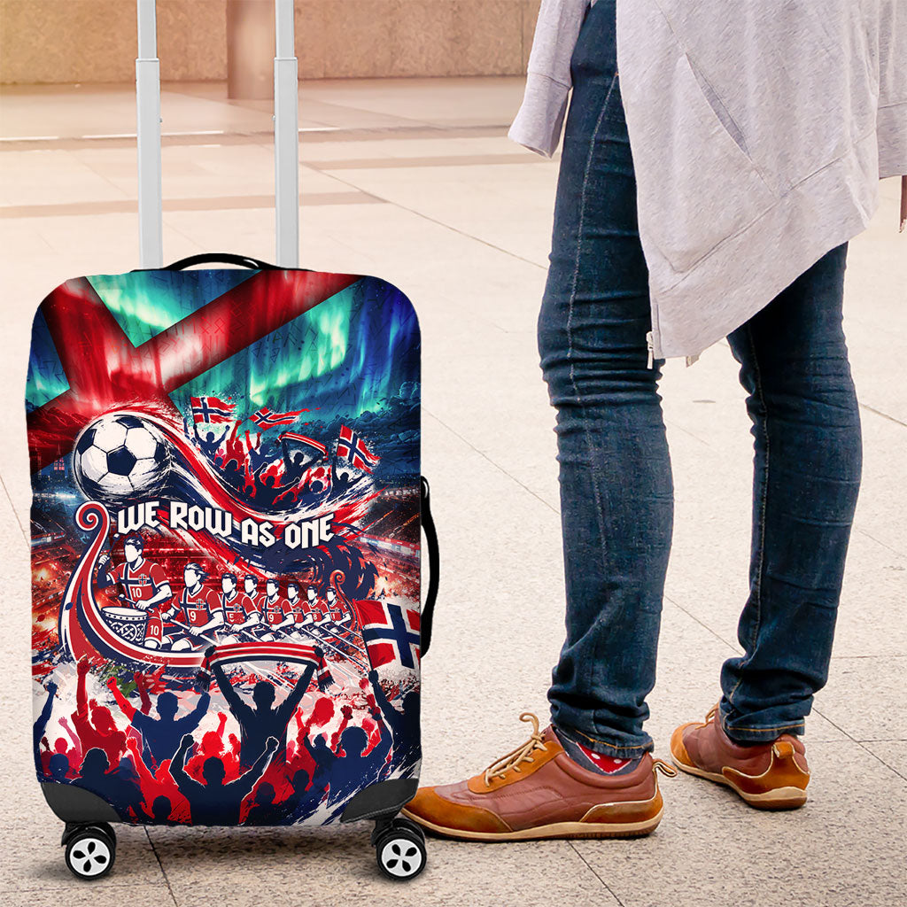 Norway Football Viking Row Luggage Cover Viking Shield Aurora Borealis Dynamic Art