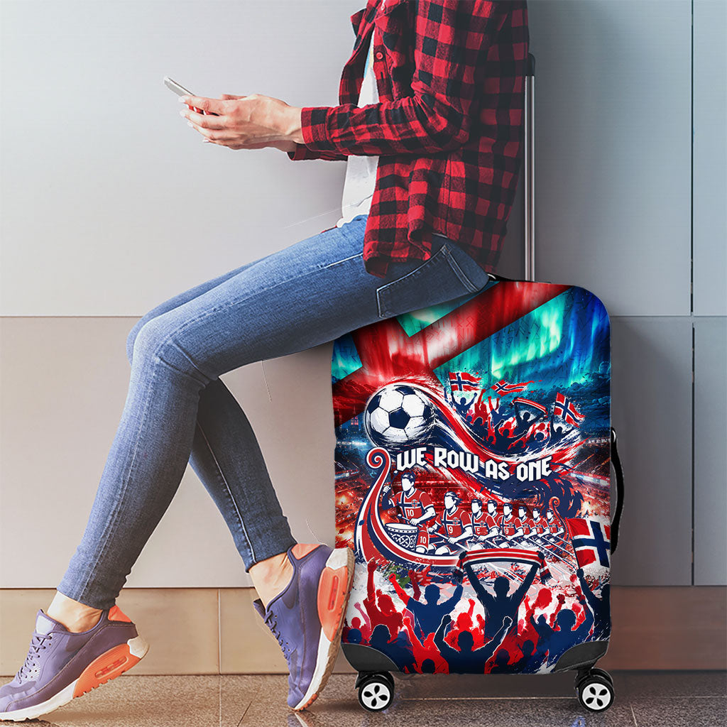 Norway Football Viking Row Luggage Cover Viking Shield Aurora Borealis Dynamic Art