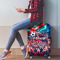 Norway Football Viking Row Luggage Cover Viking Shield Aurora Borealis Dynamic Art