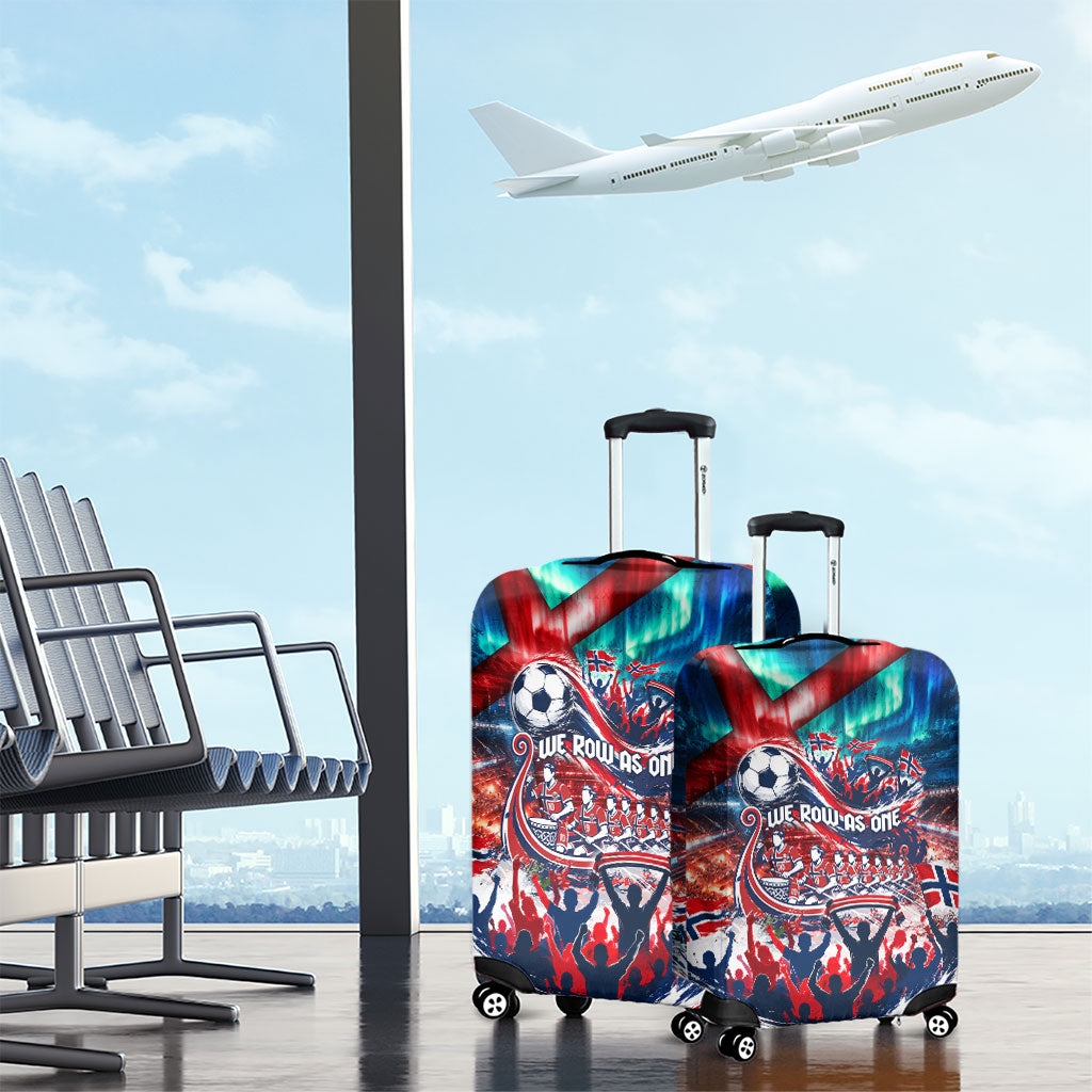 Norway Football Viking Row Luggage Cover Viking Shield Aurora Borealis Dynamic Art