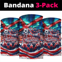 Norway Football Viking Row Neck Gaiter Viking Shield Aurora Borealis Dynamic Art
