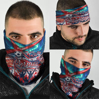 Norway Football Viking Row Neck Gaiter Viking Shield Aurora Borealis Dynamic Art
