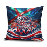Norway Football Viking Row Pillow Cover Viking Shield Aurora Borealis Dynamic Art